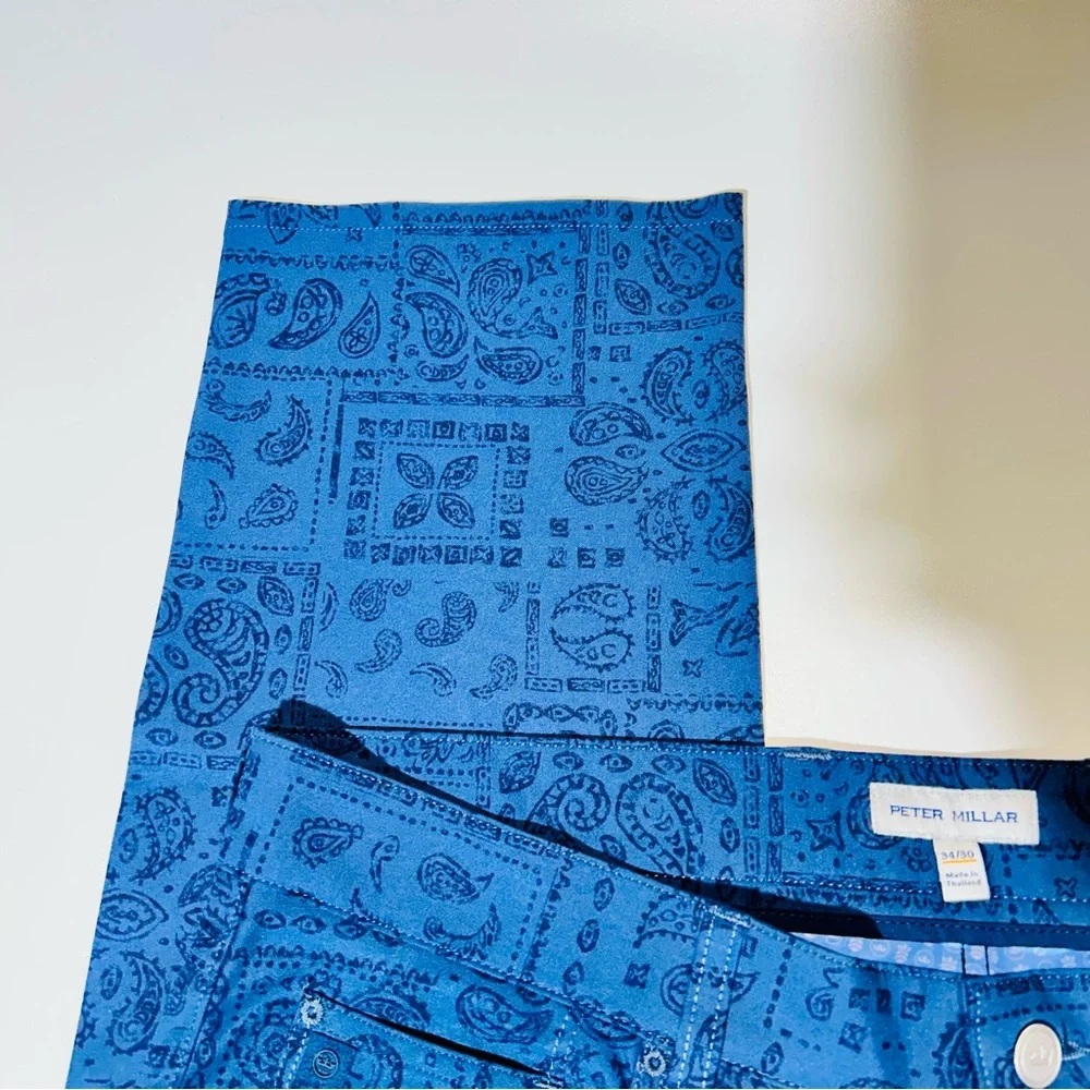 Peter Millar pants EB66 Delos Paisley performance golf pants men size 34 X 30 - Picture 6 of 11
